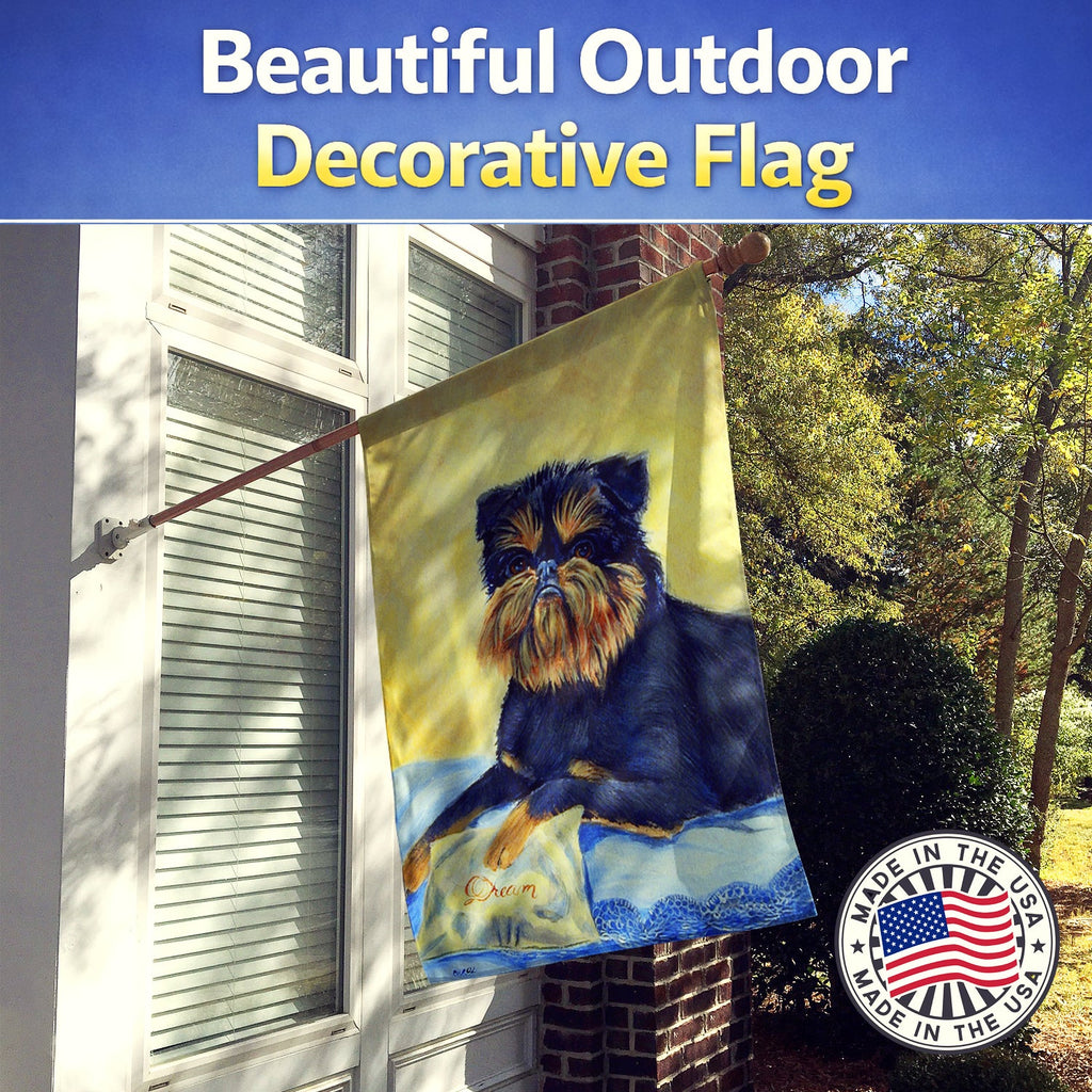 Brussels Griffon House Flag 28x40 Porch Sleeve Pole Decorative Outside Yard Banner Artwork Wall Hanging, Polyester