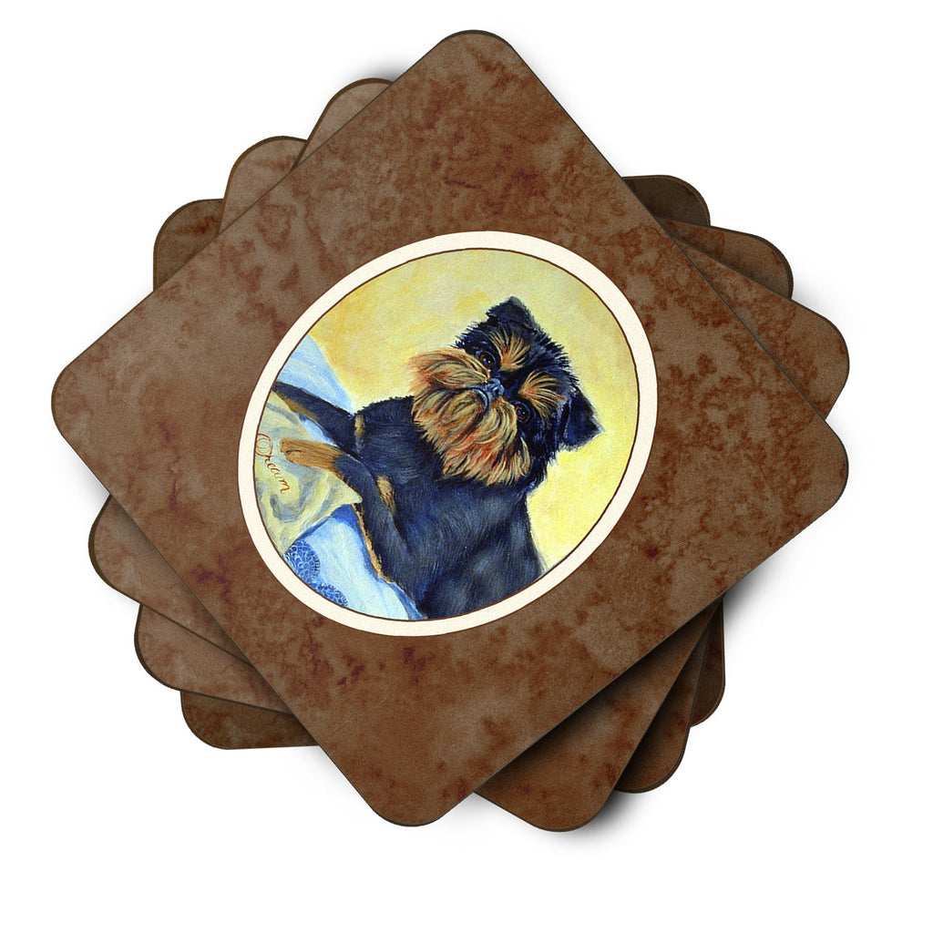 Brussels Griffon Foam Coasters Set of 4 Cup Coasters for Indoor Outdoor, Tabletop Protection, Anti Slip, Mouse pad Material