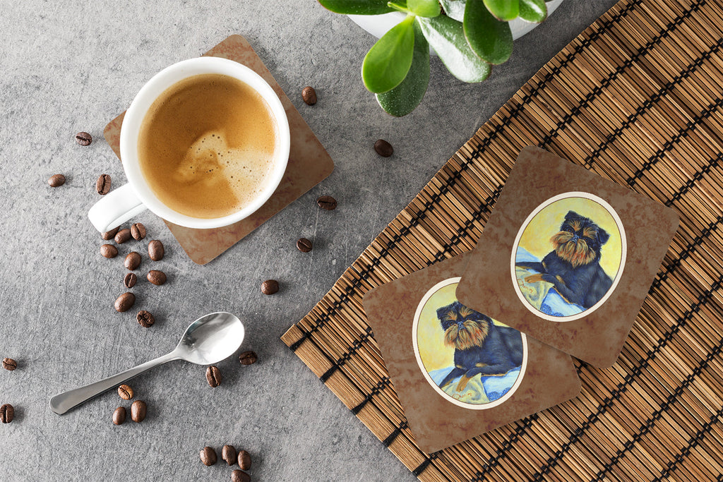Brussels Griffon Foam Coasters Set of 4 Cup Coasters for Indoor Outdoor, Tabletop Protection, Anti Slip, Mouse pad Material