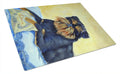 Brussels Griffon Cutting Board Tempered Glass Kitchen Cutting Surface, Heat Resistant Chopping, Non-Slip Feet, Food Prep & Serving