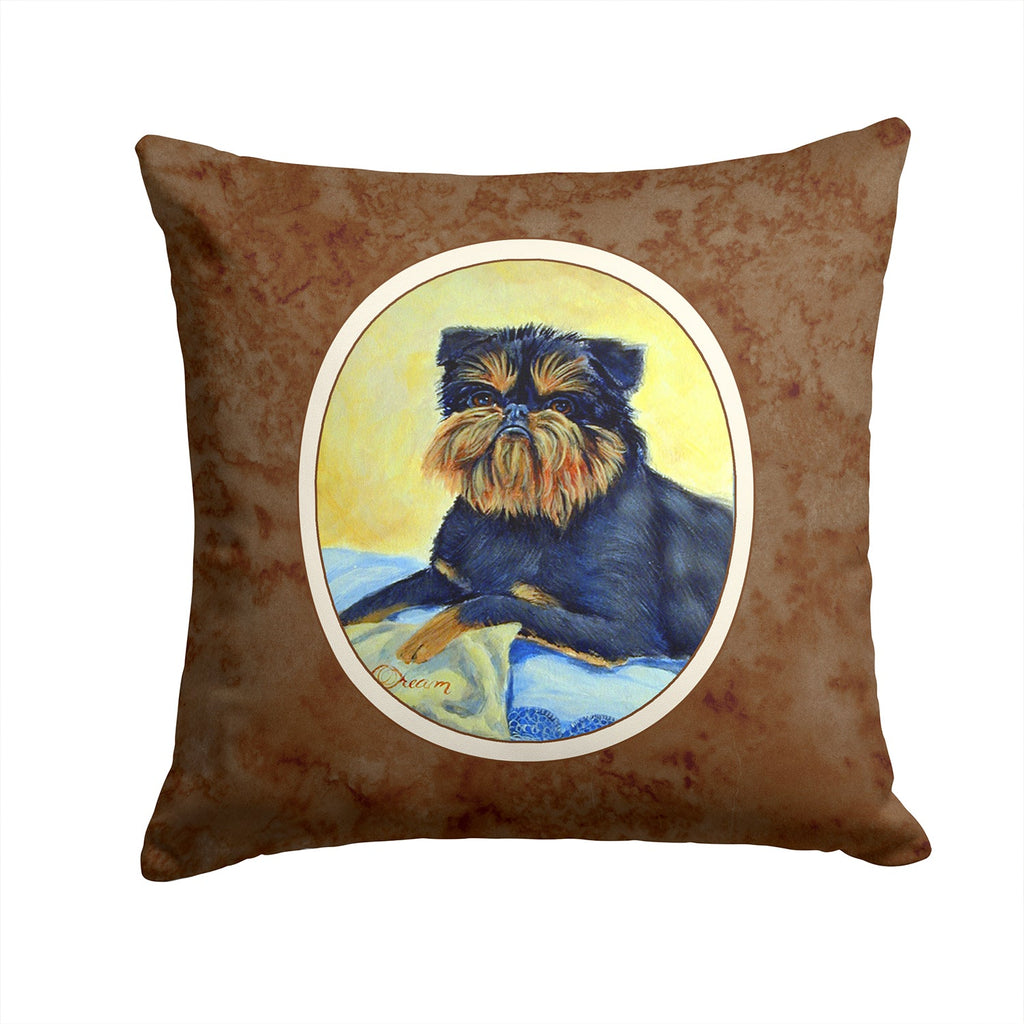 Brussels Griffon Decorative Throw Pillow 14x14 Indoor Outdoor Accent Cushion, Fabric Cover with Insert for Sofa, Bed, Porch & Living Room