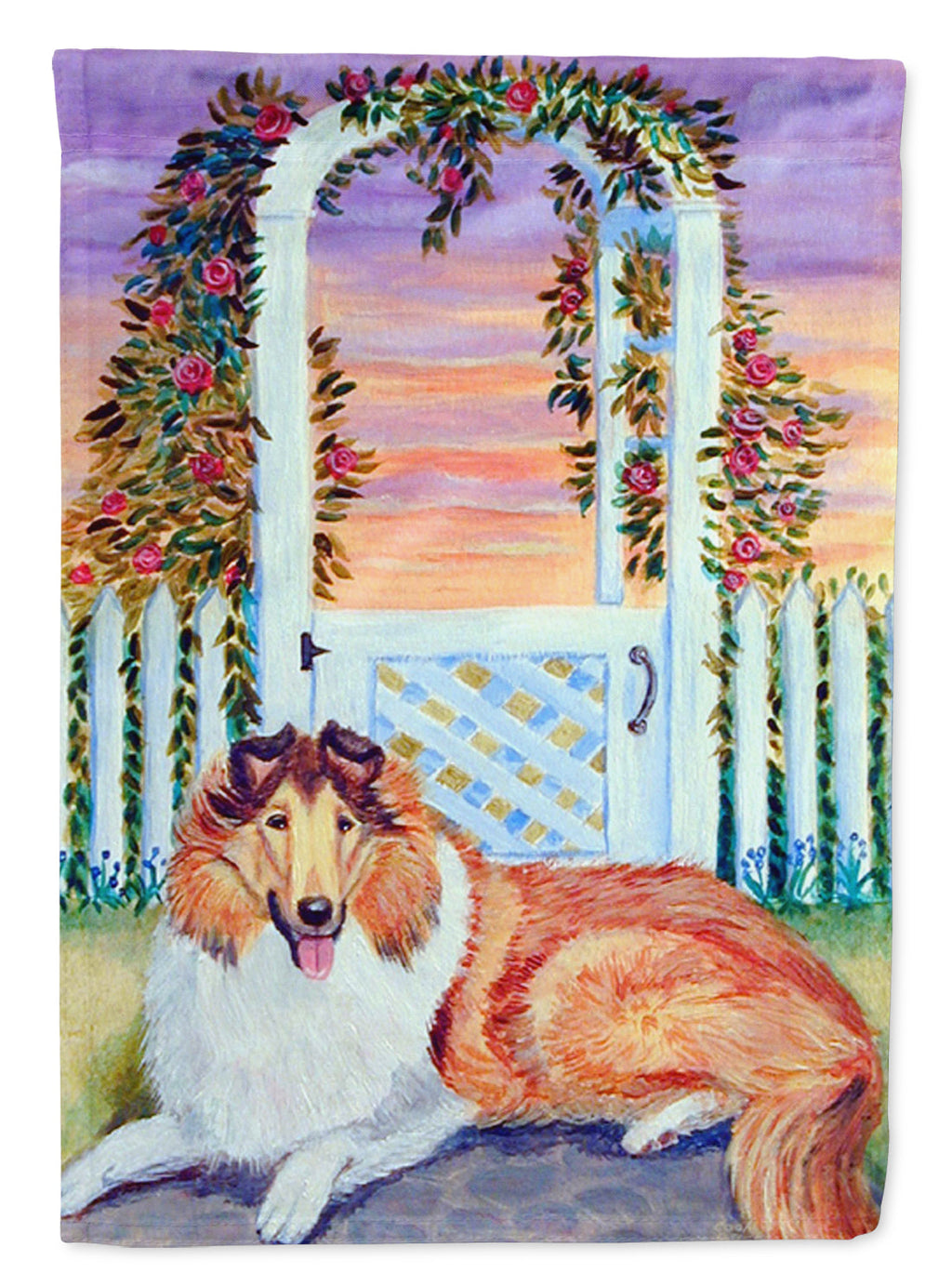 Collie House Flag 28x40 Porch Sleeve Pole Decorative Outside Yard Banner Artwork Wall Hanging, Polyester