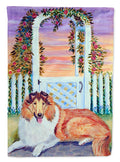 Collie House Flag 28x40 Porch Sleeve Pole Decorative Outside Yard Banner Artwork Wall Hanging, Polyester