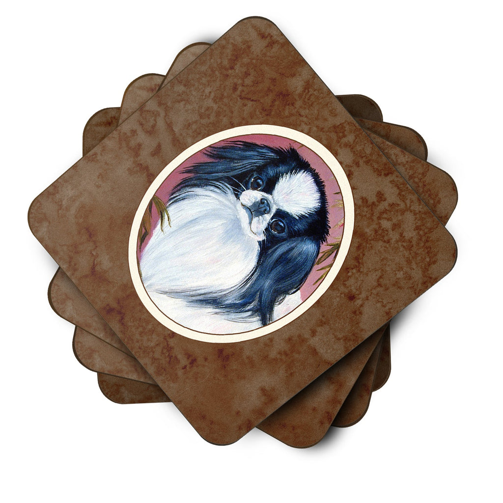 Japanese Chin Foam Coasters Set of 4 Cup Coasters for Indoor Outdoor, Tabletop Protection, Anti Slip, Mouse pad Material