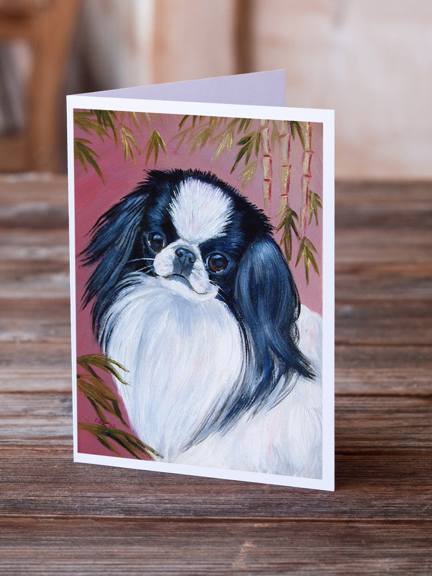 Japanese Chin Greeting Cards Pack of 8 Blank Cards with Envelopes Whimsical A7 Size 5x7