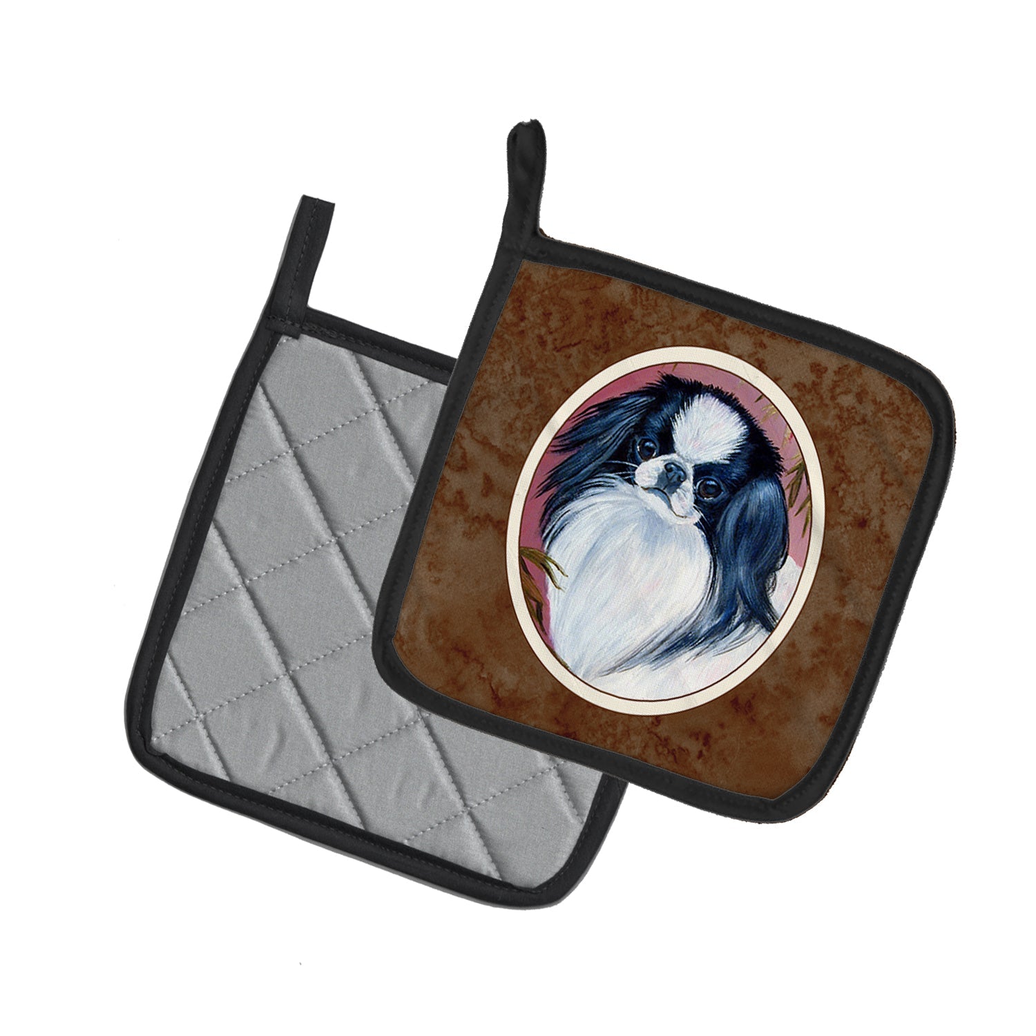 Japanese Chin Pot Holder Set of 2 Heat Resistant Quilted Hot Pads 7.5 x 7.5 Inch, Insulated Kitchen Trivets for Cooking & Baking