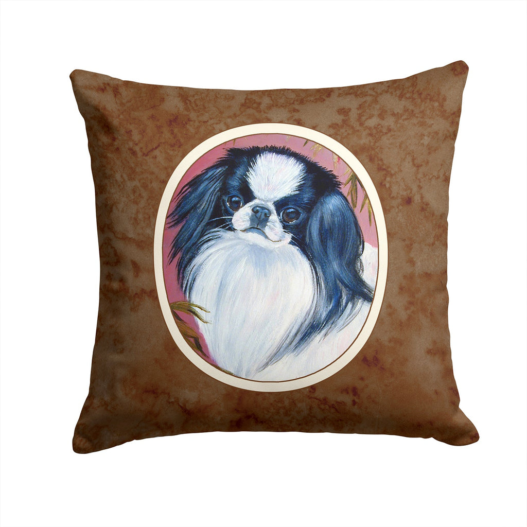 Japanese Chin Decorative Throw Pillow 14x14 Indoor Outdoor Accent Cushion, Fabric Cover with Insert for Sofa, Bed, Porch & Living Room
