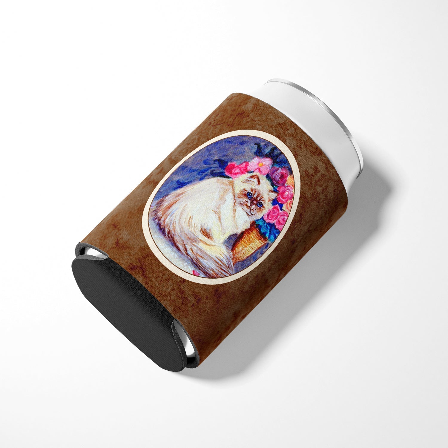 Persian Cat Can or Bottle Hugger Cooler Sleeve for Standard 12 oz Cans, Insulated Foam Beer & Soda Can Hugger Reusable