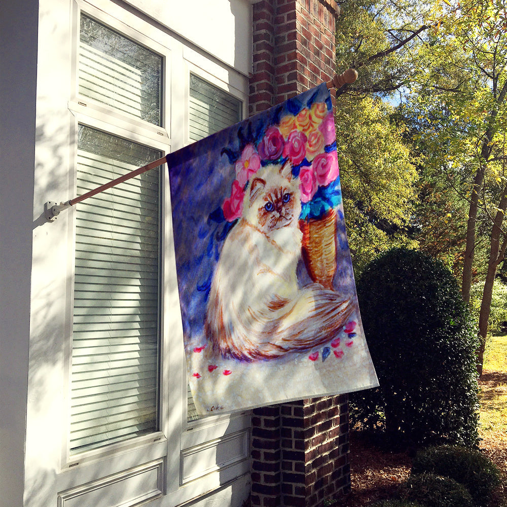Persian Cat House Flag 28x40 Porch Sleeve Pole Decorative Outside Yard Banner Artwork Wall Hanging, Polyester