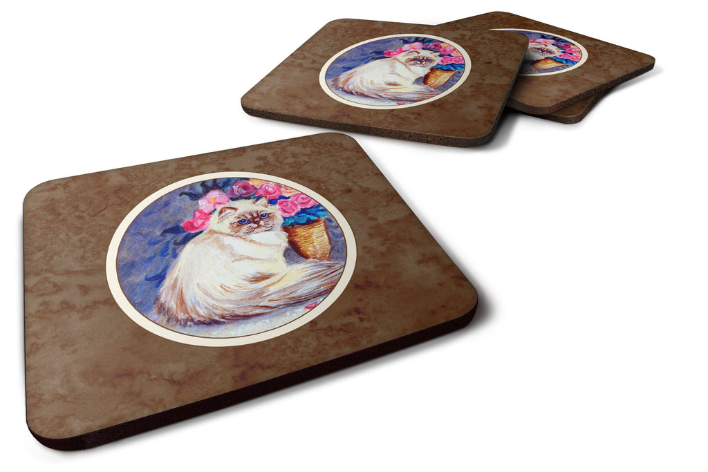 Persian Cat Foam Coasters Set of 4 Cup Coasters for Indoor Outdoor, Tabletop Protection, Anti Slip, Mouse pad Material