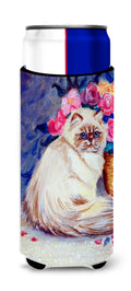 Persian Cat Slim Can Hugger , Insulated Foam Hugger for 12 oz Slim Cans, Beer Bottles & Water Bottles, Printed in USA