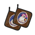 Persian Cat Pot Holder Set of 2 Heat Resistant Quilted Hot Pads 7.5 x 7.5 Inch, Insulated Kitchen Trivets for Cooking & Baking