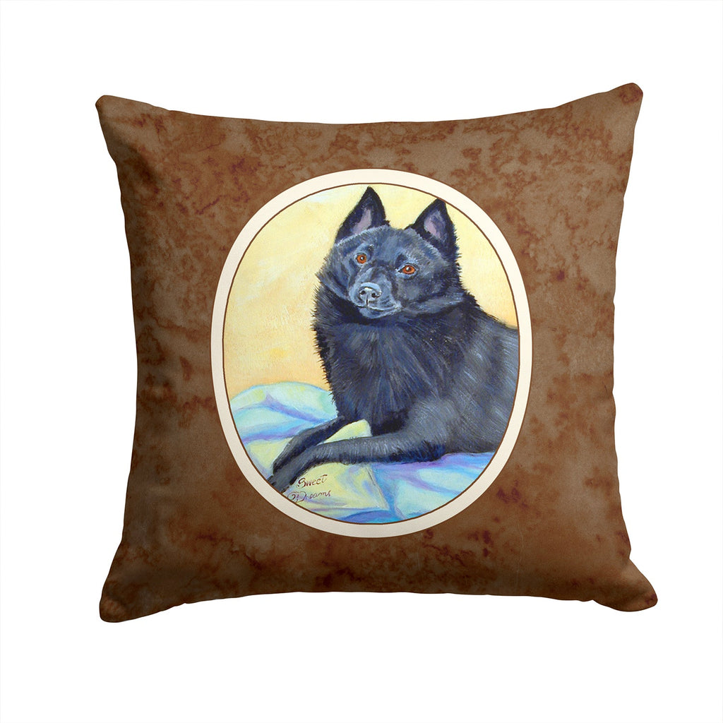 Schipperke Sweet Dreams Decorative Throw Pillow 14x14 Indoor Outdoor Accent Cushion, Fabric Cover with Insert for Sofa, Bed, Porch & Living Room
