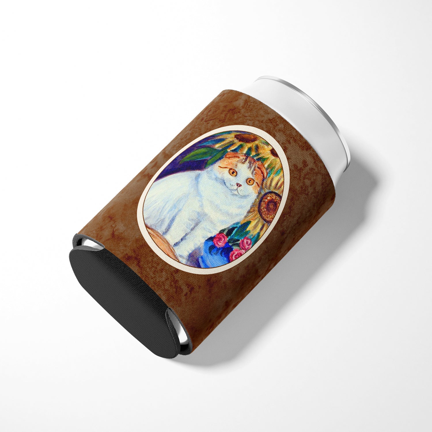 Cat Can or Bottle Hugger Cooler Sleeve for Standard 12 oz Cans, Insulated Foam Beer & Soda Can Hugger Reusable