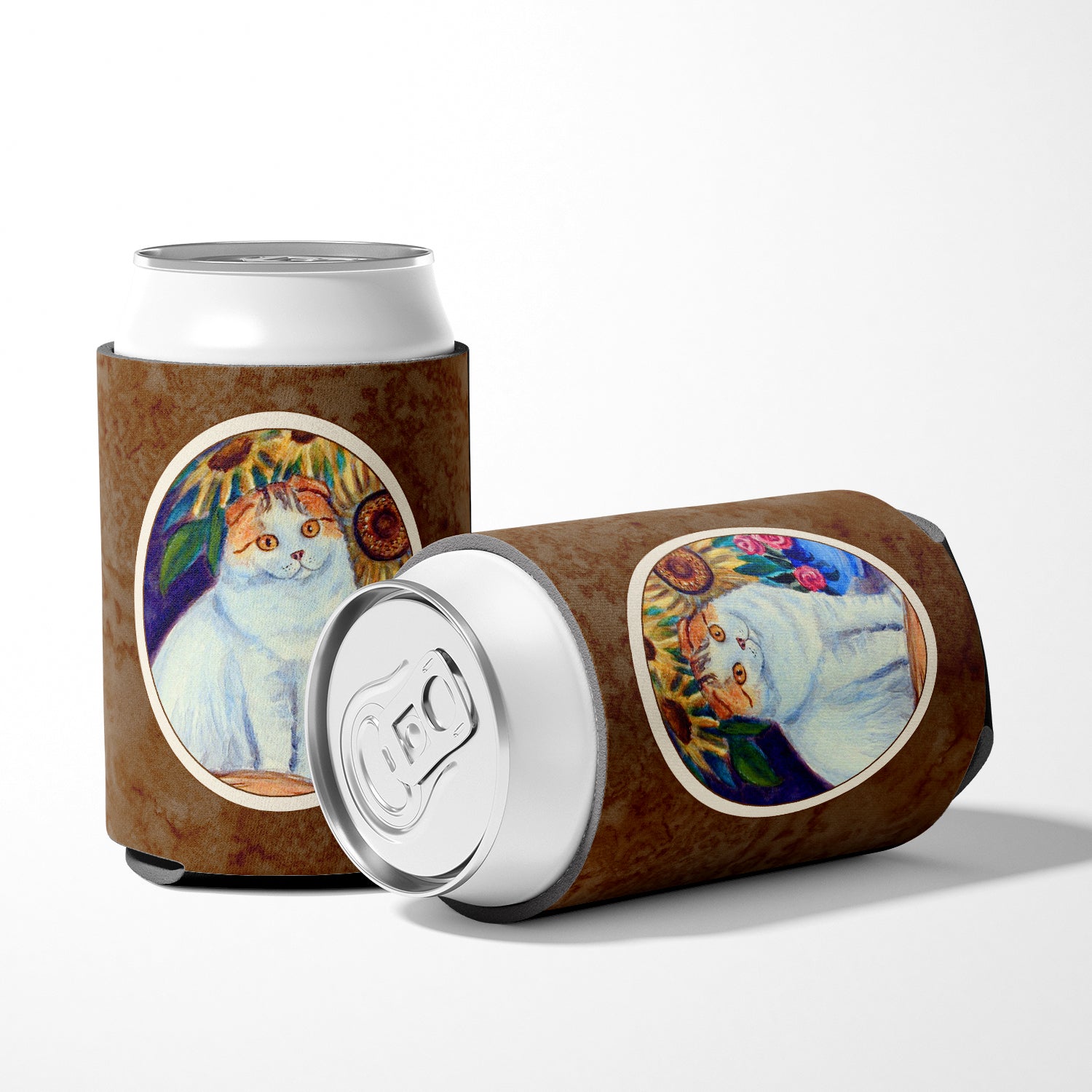 Cat Can or Bottle Hugger Cooler Sleeve for Standard 12 oz Cans, Insulated Foam Beer & Soda Can Hugger Reusable