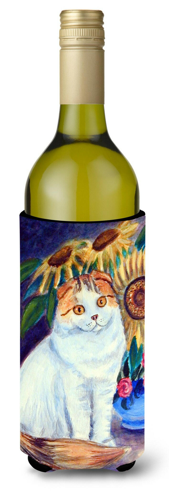Cat Wine Bottle Hugger Gift Sleeve for Standard 750 ml Bottles, Insulated Reusable Also Fits Mini Shot & Pint Bottles