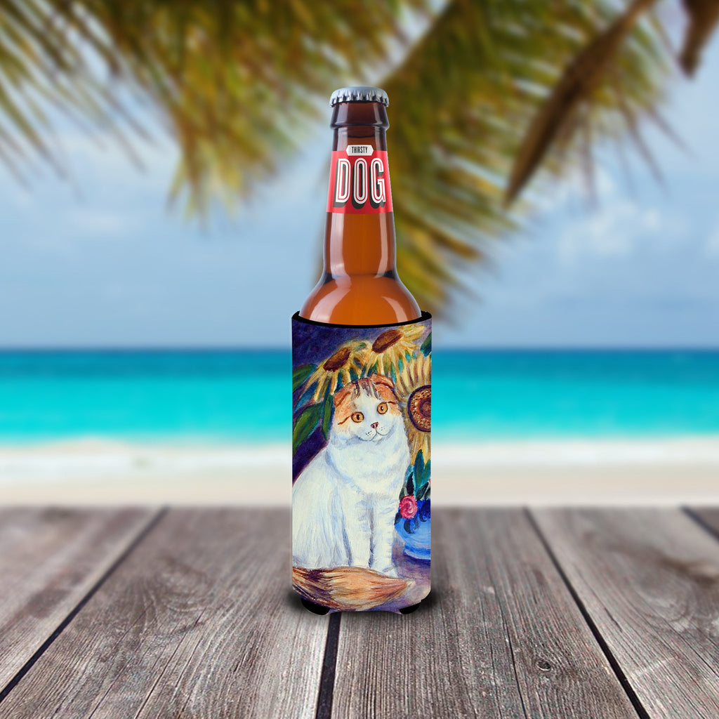 Cat Slim Can Hugger , Insulated Foam Hugger for 12 oz Slim Cans, Beer Bottles & Water Bottles, Printed in USA