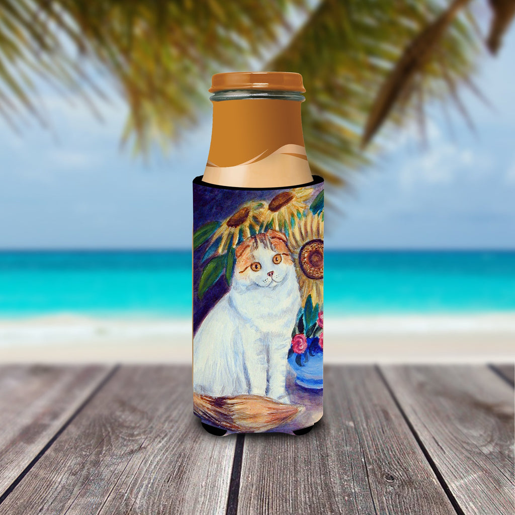 Cat Slim Can Hugger , Insulated Foam Hugger for 12 oz Slim Cans, Beer Bottles & Water Bottles, Printed in USA