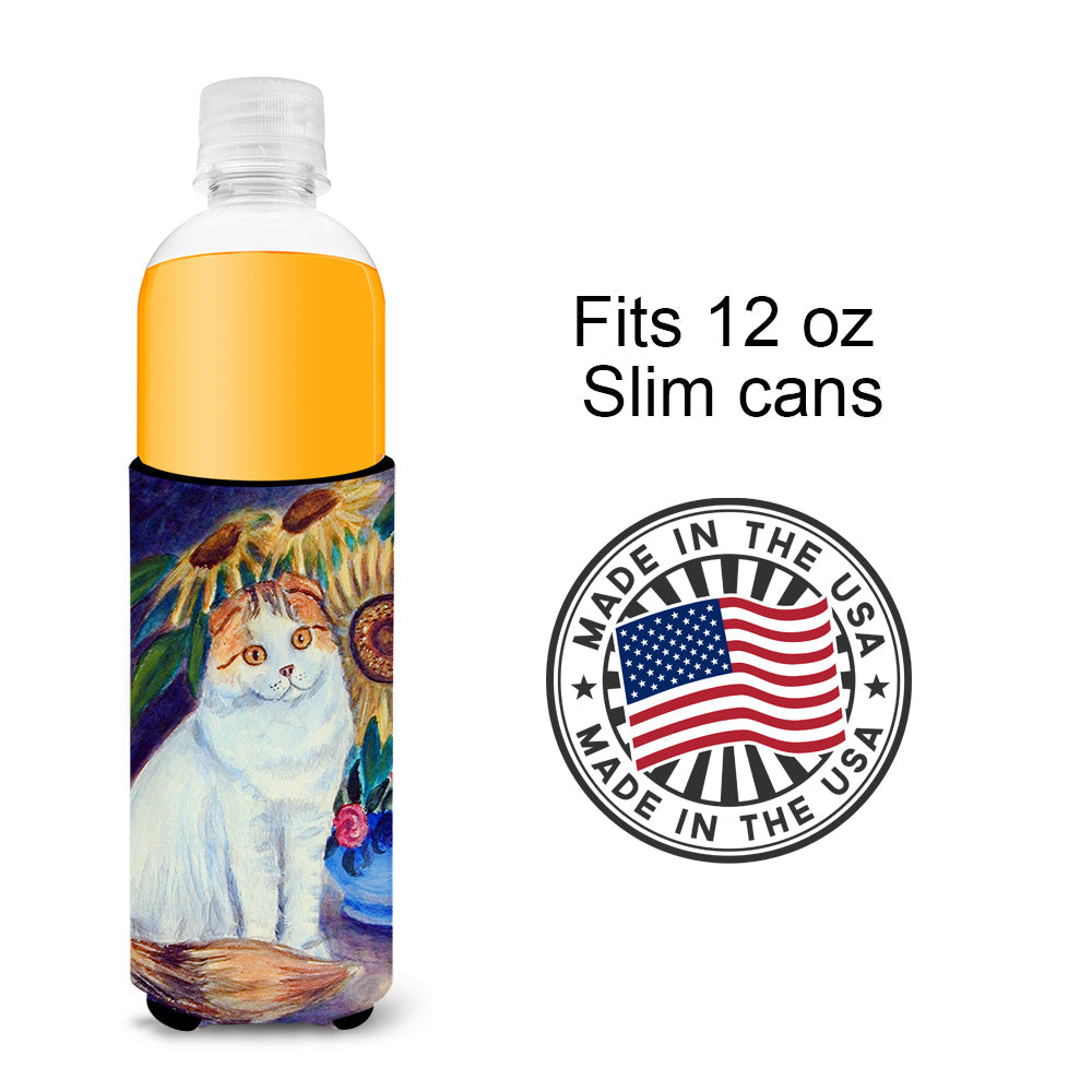 Cat Slim Can Hugger , Insulated Foam Hugger for 12 oz Slim Cans, Beer Bottles & Water Bottles, Printed in USA