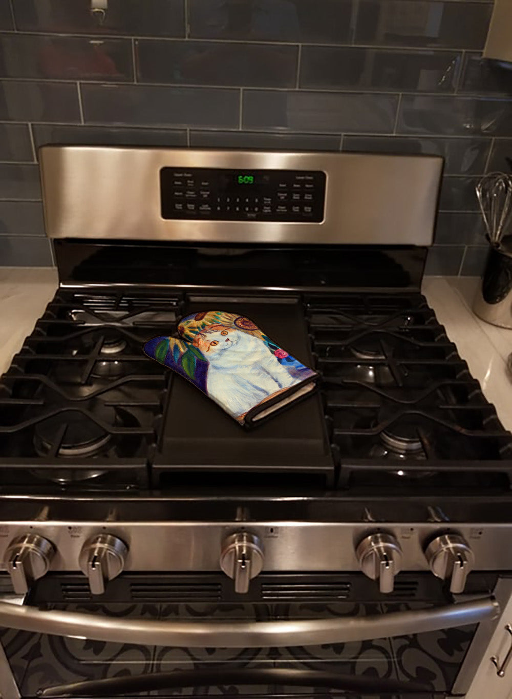 Cat Oven Mitt Heat Resistant Thick Oven Mitt for Hot Pans and Oven, Kitchen Mitt Protect Hands, Cooking Baking Glove
