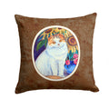 Cat Decorative Throw Pillow 14x14 Indoor Outdoor Accent Cushion, Fabric Cover with Insert for Sofa, Bed, Porch & Living Room