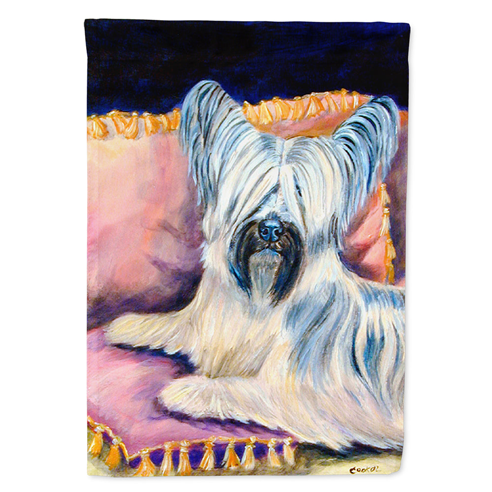 Skye Terrier House Flag 28x40 Porch Sleeve Pole Decorative Outside Yard Banner Artwork Wall Hanging, Polyester