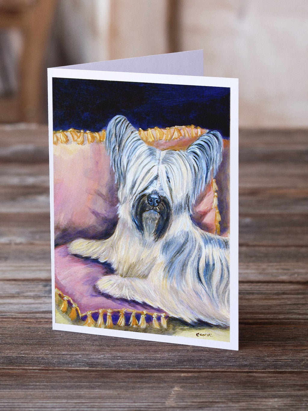 Skye Terrier Greeting Cards Pack of 8 Blank Cards with Envelopes Whimsical A7 Size 5x7