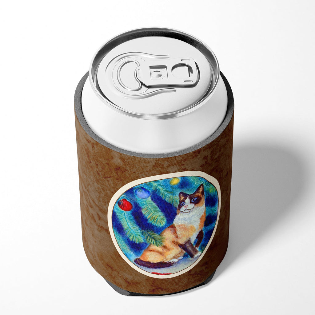 Christmas Tree Cat Can or Bottle Hugger Cooler Sleeve for Standard 12 oz Cans, Insulated Foam Beer & Soda Can Hugger Reusable