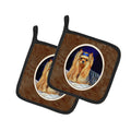 Yorkie Pot Holder Set of 2 Heat Resistant Quilted Hot Pads 7.5 x 7.5 Inch, Insulated Kitchen Trivets for Cooking & Baking