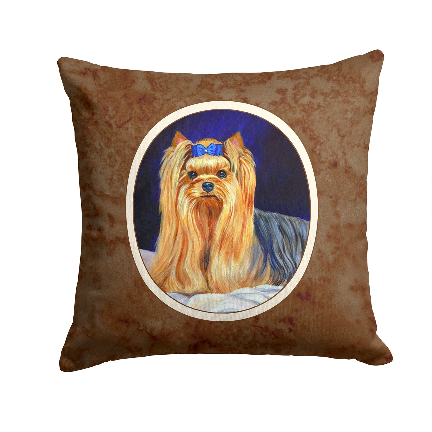 Yorkie Decorative Throw Pillow 14x14 Indoor Outdoor Accent Cushion, Fabric Cover with Insert for Sofa, Bed, Porch & Living Room