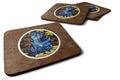 Old Black Pug in Fall Leaves Foam Coasters Set of 4 Cup Coasters for Indoor Outdoor, Tabletop Protection, Anti Slip, Mouse pad Material