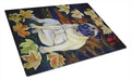 Fawn Pug in Fall Leaves Cutting Board Tempered Glass Kitchen Cutting Surface, Heat Resistant Chopping, Non-Slip Feet, Food Prep & Serving