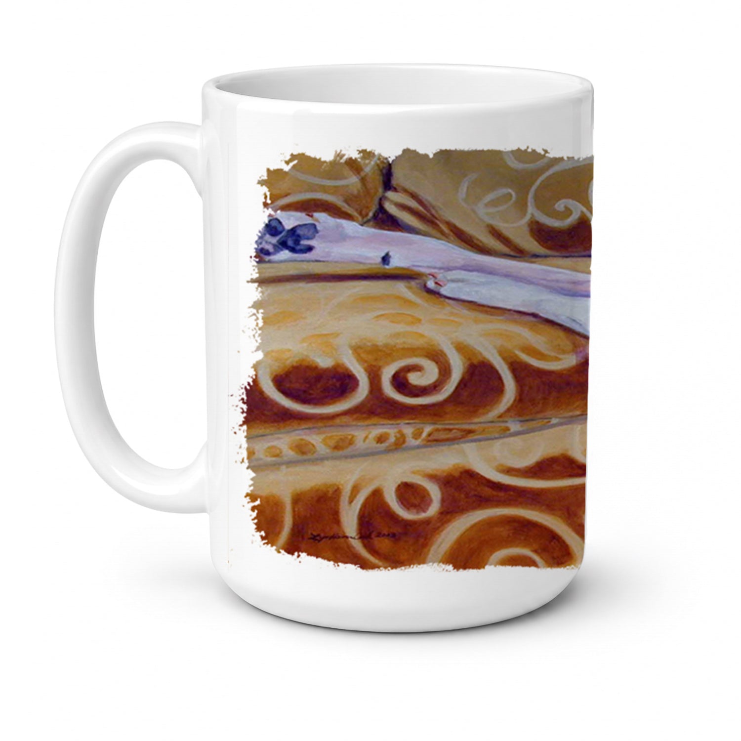 Harlequin Natural Great Dane Ceramic Coffee Mug 15 oz Decorative Large C Handle Mug Cup for Tea, Cocoa Hot Chocolate