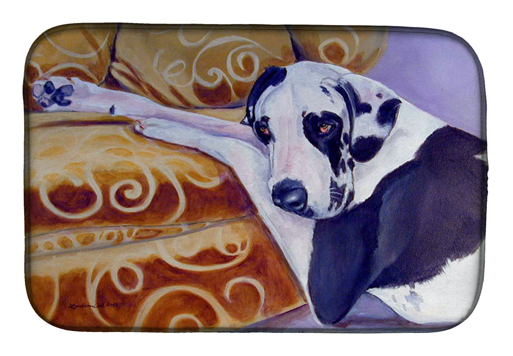 Harlequin Natural Great Dane Dish Drying Mat Absorbent Dish Drying Mat Pad for Kitchen Counter Dish Drainer Mat for Countertop, 14 x 21", Multicolor