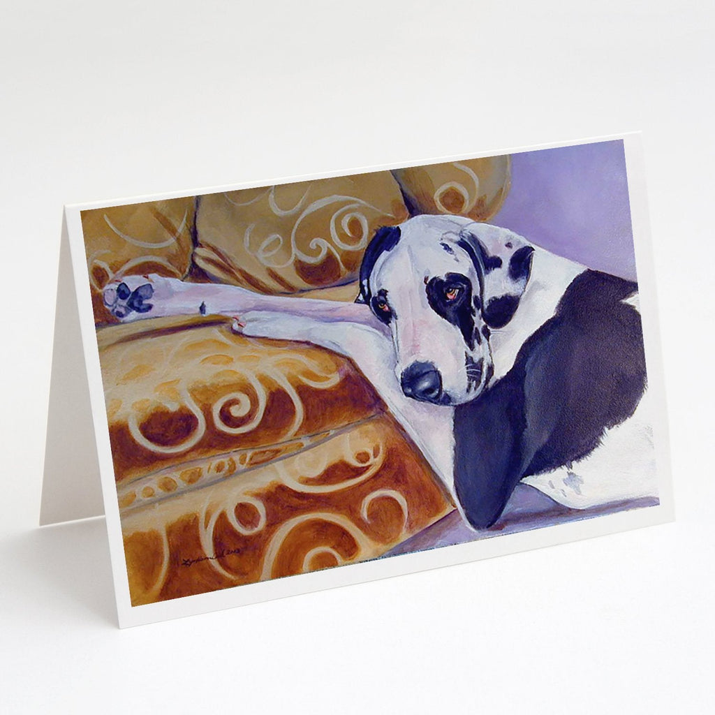 Harlequin Natural Great Dane Greeting Cards Pack of 8 Blank Cards with Envelopes Whimsical A7 Size 5x7