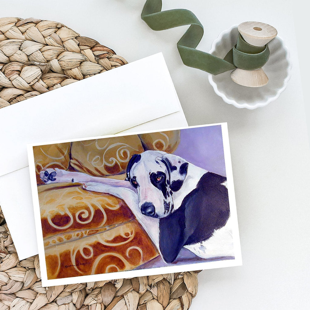 Harlequin Natural Great Dane Greeting Cards Pack of 8 Blank Cards with Envelopes Whimsical A7 Size 5x7