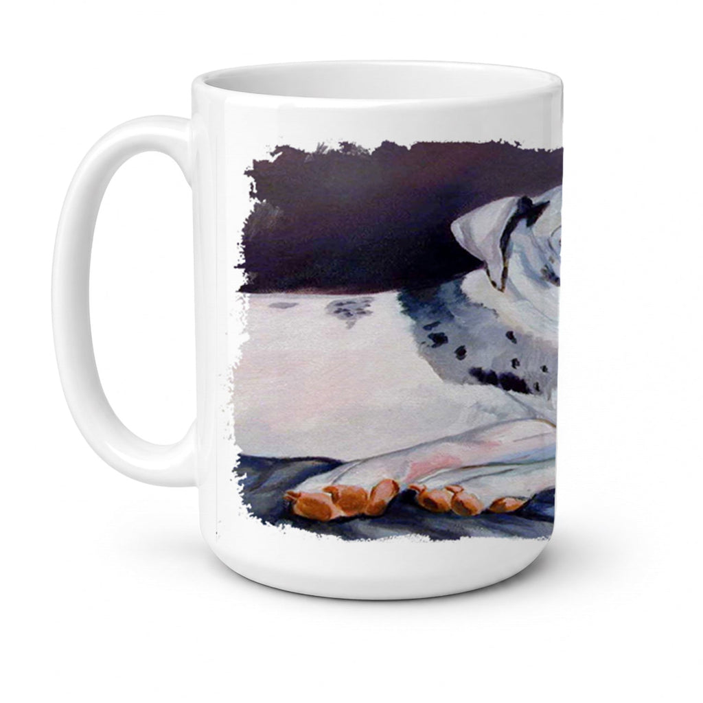 Harlequin Natural Great Danes Ceramic Coffee Mug 15 oz Decorative Large C Handle Mug Cup for Tea, Cocoa Hot Chocolate