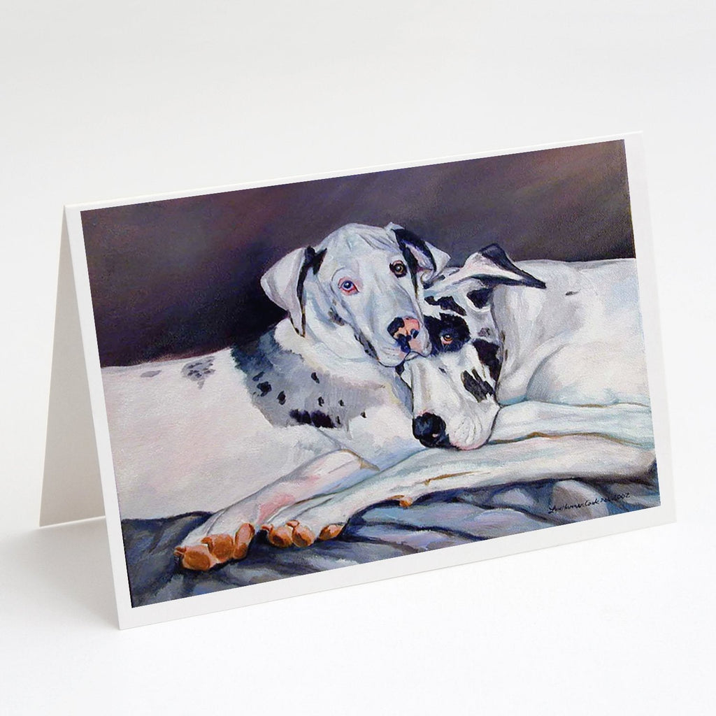 Harlequin Natural Great Danes Greeting Cards Pack of 8 Blank Cards with Envelopes Whimsical A7 Size 5x7