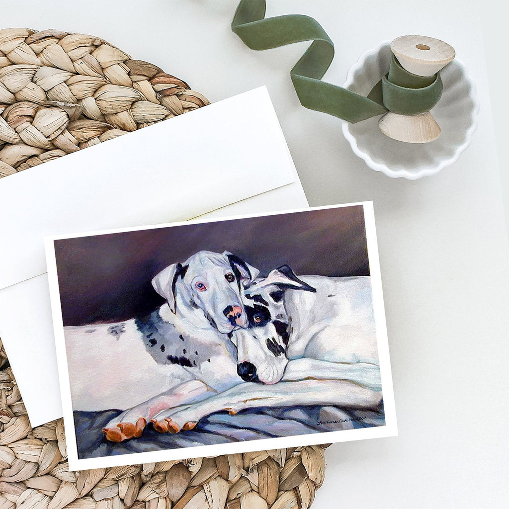 Harlequin Natural Great Danes Greeting Cards Pack of 8 Blank Cards with Envelopes Whimsical A7 Size 5x7