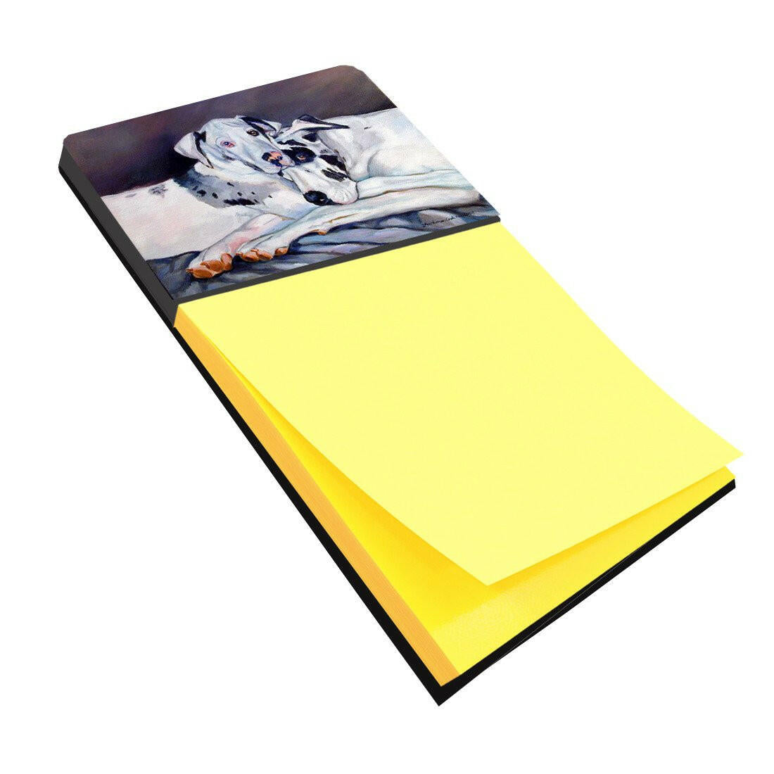 Harlequin Natural Great Danes Watercolor Sticky Note Holder Refillable Dispenser Desk Accessory 3x3 Pad Gift