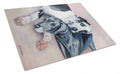 Black and Harlequin Great Dane Cutting Board Tempered Glass Kitchen Cutting Surface, Heat Resistant Chopping, Non-Slip Feet, Food Prep & Serving