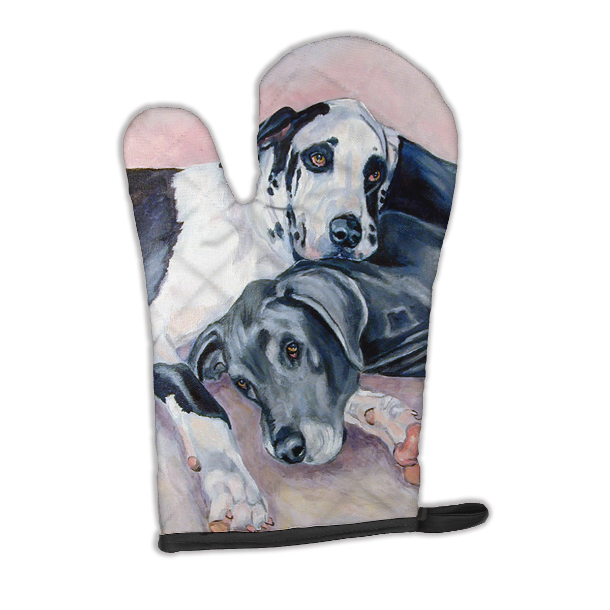Black and Harlequin Great Dane Oven Mitt Heat Resistant Thick Oven Mitt for Hot Pans and Oven, Kitchen Mitt Protect Hands, Cooking Baking Glove