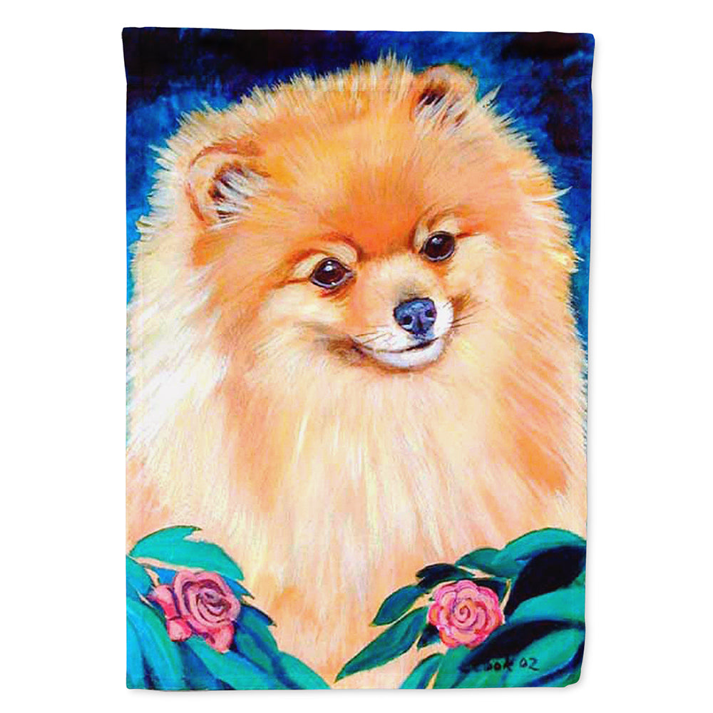 Pomeranian House Flag 28x40 Porch Sleeve Pole Decorative Outside Yard Banner Artwork Wall Hanging, Polyester