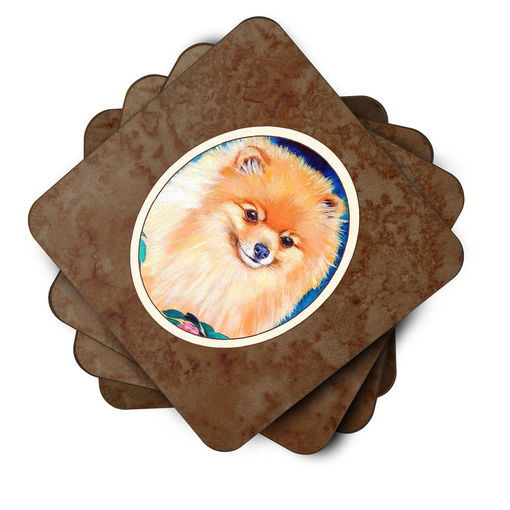 Pomeranian Foam Coasters Set of 4 Cup Coasters for Indoor Outdoor, Tabletop Protection, Anti Slip, Mouse pad Material