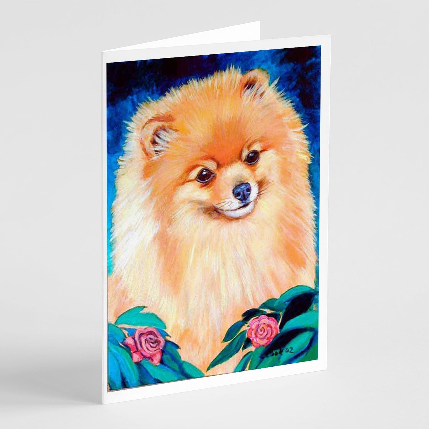 Pomeranian Greeting Cards Pack of 8 Blank Cards with Envelopes Whimsical A7 Size 5x7
