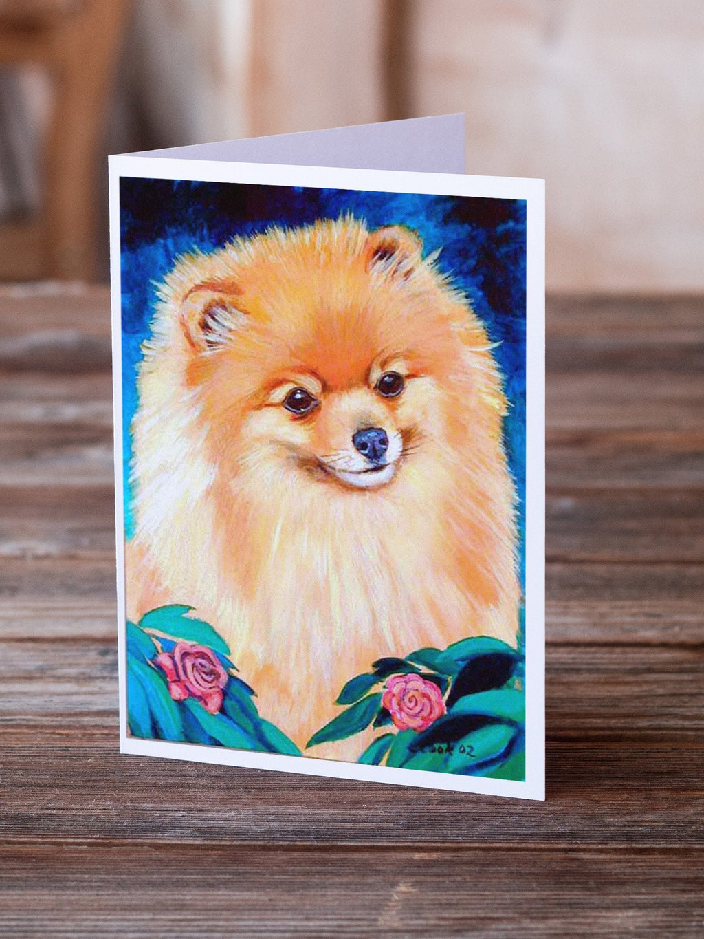 Pomeranian Greeting Cards Pack of 8 Blank Cards with Envelopes Whimsical A7 Size 5x7
