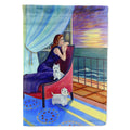 Lady with her Westie House Flag 28x40 Porch Sleeve Pole Decorative Outside Yard Banner Artwork Wall Hanging, Polyester
