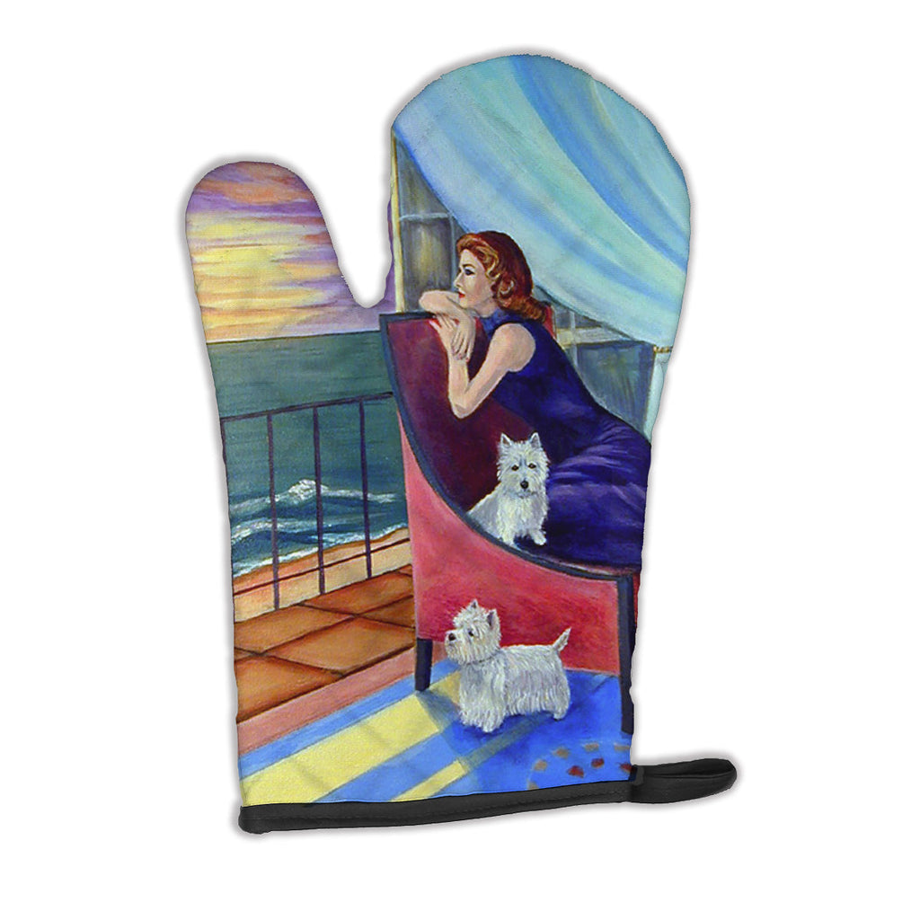 Lady with her Westie Oven Mitt Heat Resistant Thick Oven Mitt for Hot Pans and Oven, Kitchen Mitt Protect Hands, Cooking Baking Glove