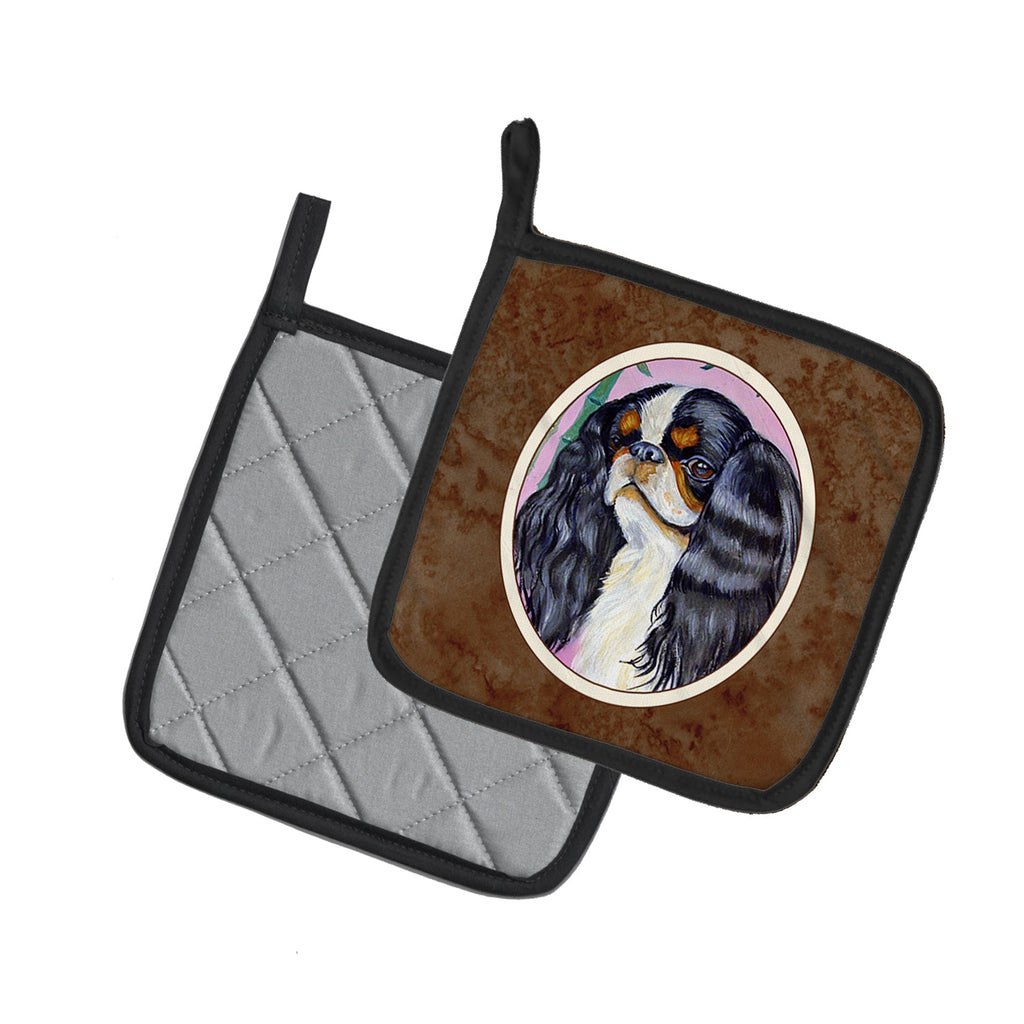 English Toy Spaniel Pot Holder Set of 2 Heat Resistant Quilted Hot Pads 7.5 x 7.5 Inch, Insulated Kitchen Trivets for Cooking & Baking