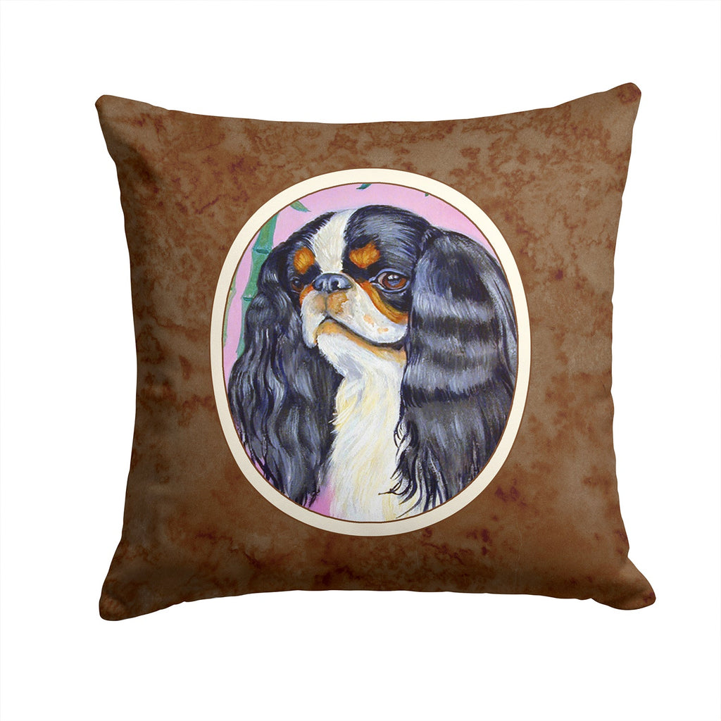 English Toy Spaniel Decorative Throw Pillow 14x14 Indoor Outdoor Accent Cushion, Fabric Cover with Insert for Sofa, Bed, Porch & Living Room